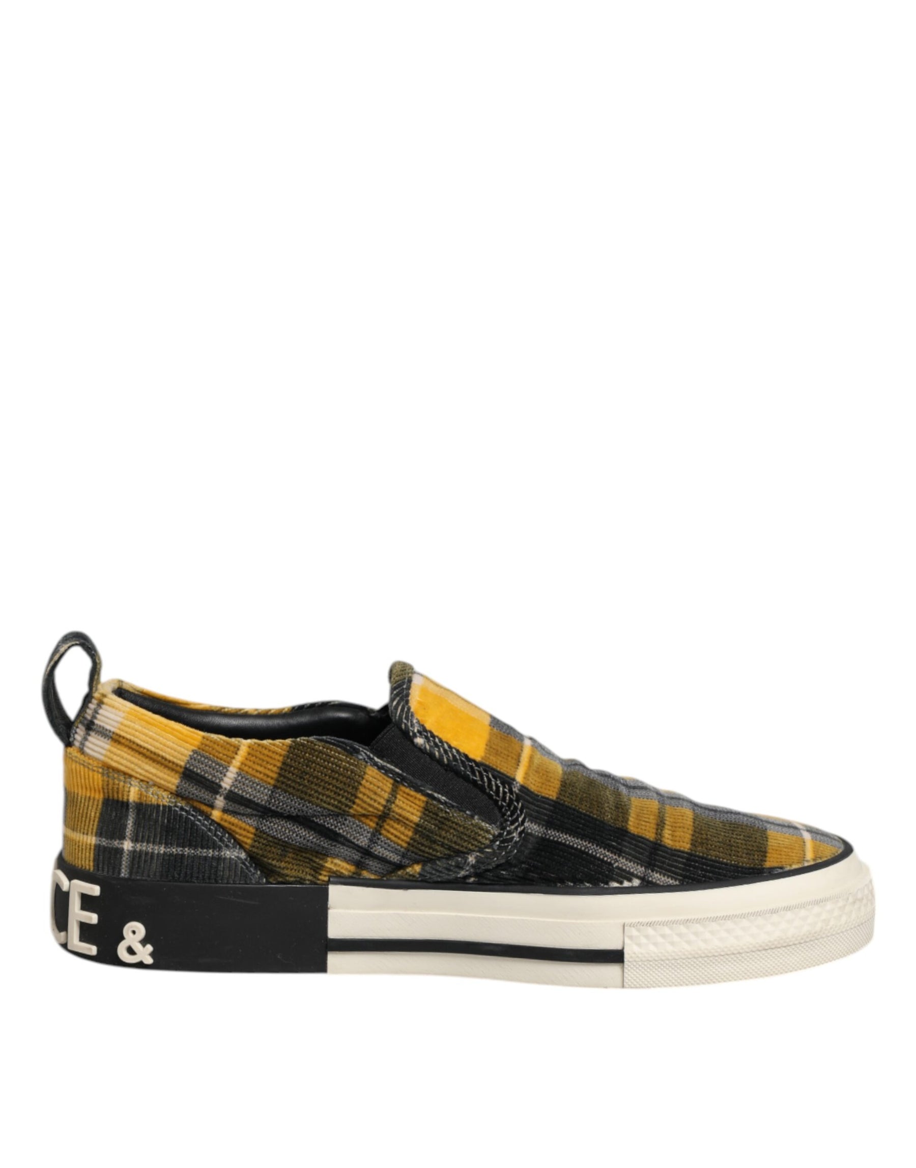 Dolce & Gabbana Multicolor Portofino Tartan Check Sneakers Shoes | Regal Royce