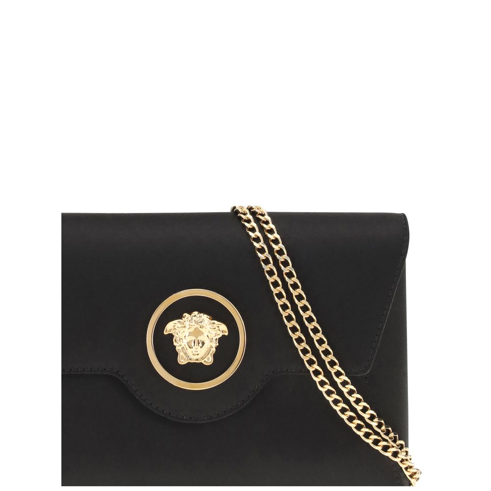 Versace Black Calf Leather Bos Taurus Shoulder Bag | Regal Royce