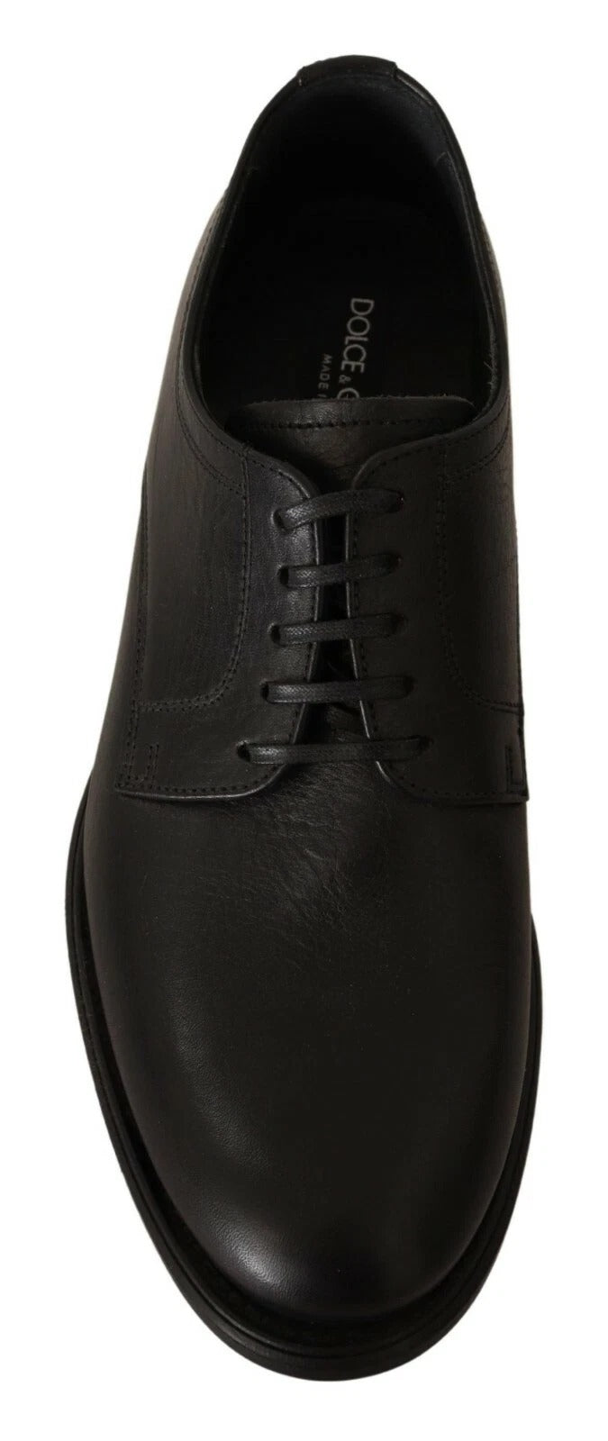 Dolce & Gabbana Black Lace Up Leather Men Formal Derby Shoes | Regal Royce