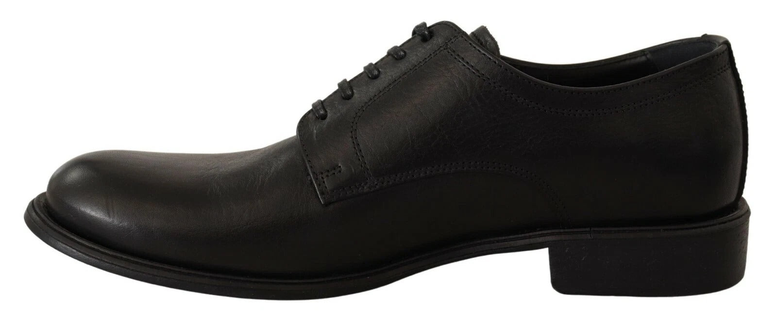 Dolce & Gabbana Black Lace Up Leather Men Formal Derby Shoes | Regal Royce