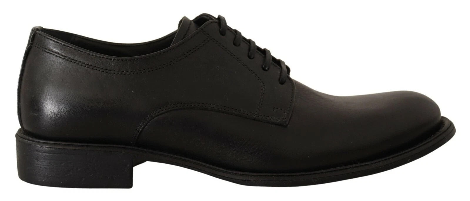 Dolce & Gabbana Black Lace Up Leather Men Formal Derby Shoes | Regal Royce
