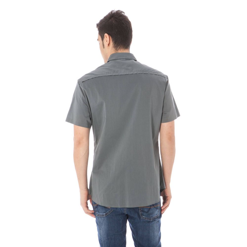 Costume National "Gray Cotton Men's Shirt with Italian Collar" | Regal Royce
