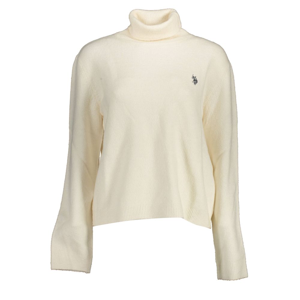 U.S. POLO ASSN. White Acrylic Women Sweater | Regal Royce