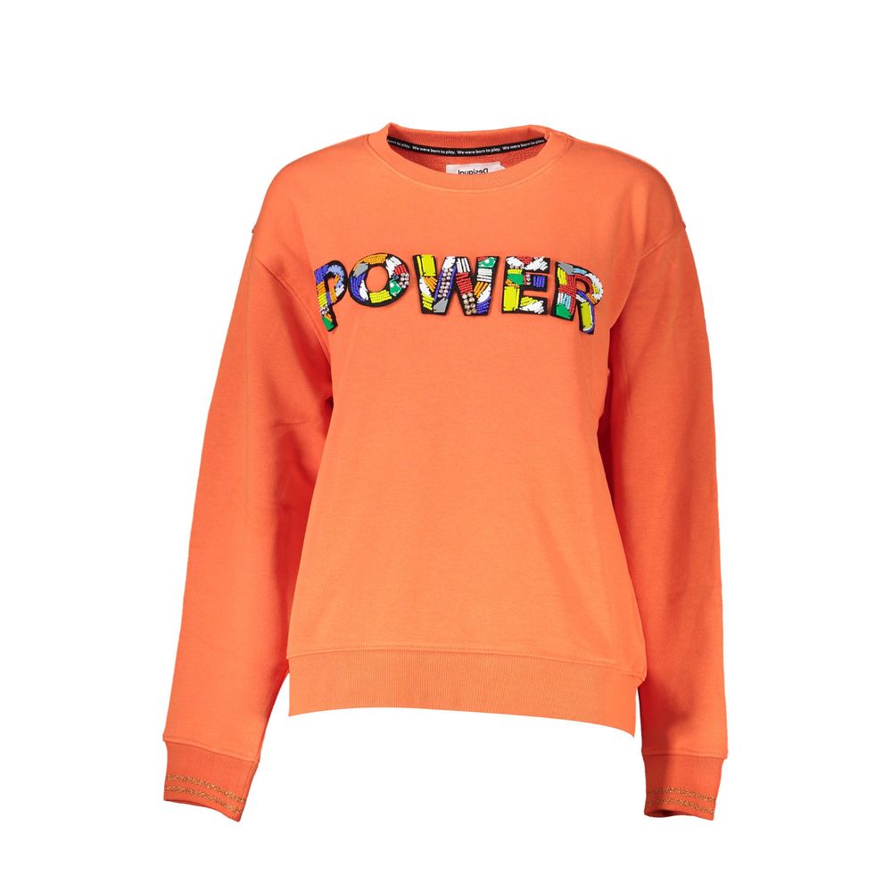 Desigual Arancione Cotton Women Sweatshirt | Regal Royce