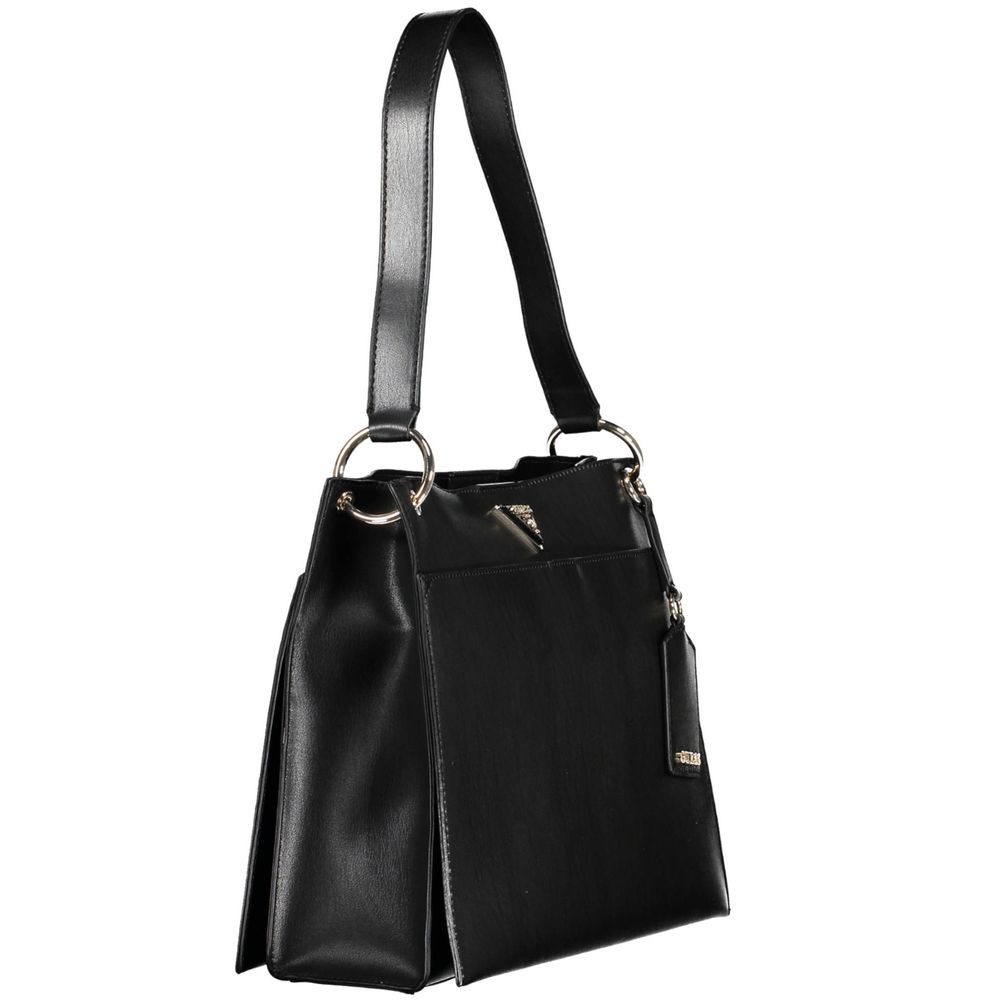 Guess Jeans Black Polyurethane Women Handbag | Regal Royce