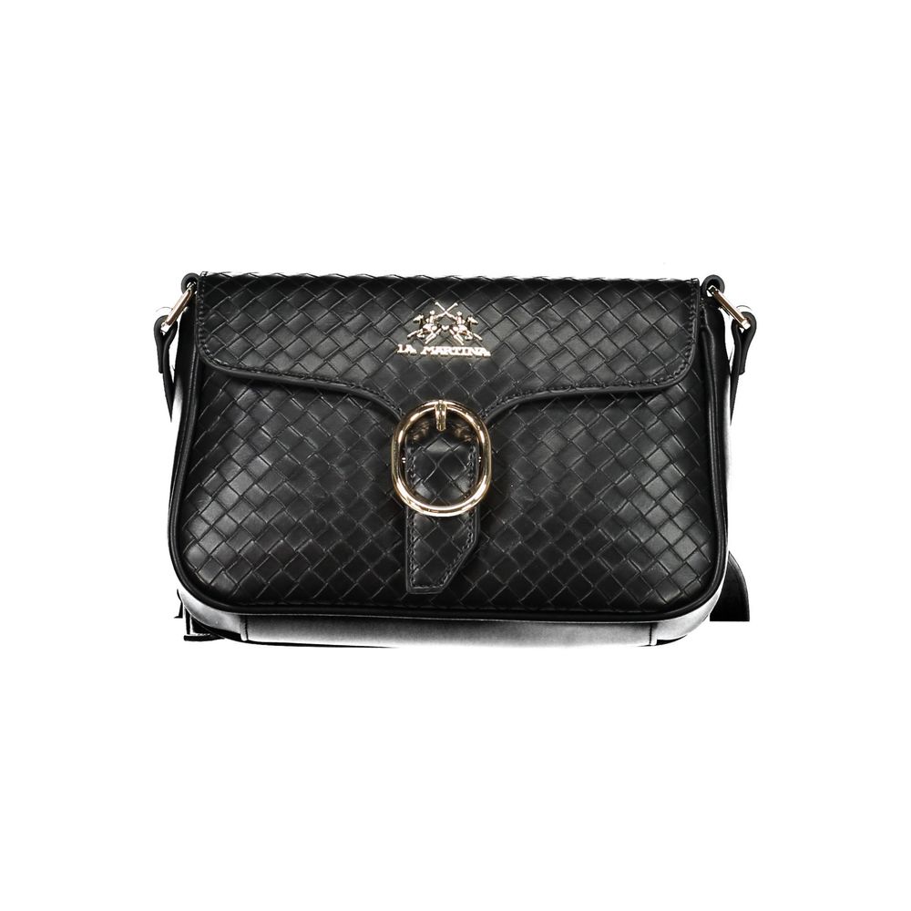 La Martina Black Polyurethane Women Shoulder Bag | Regal Royce