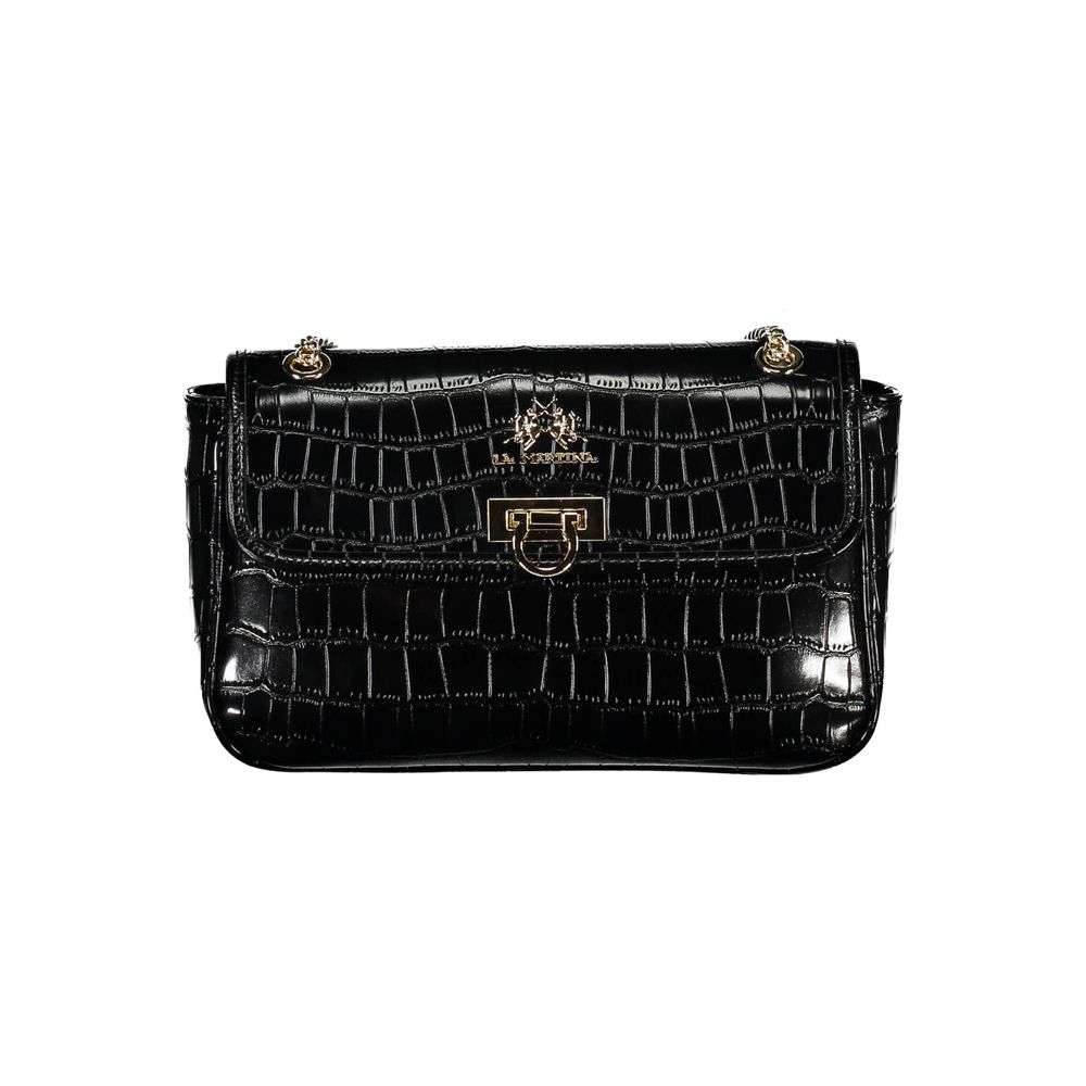 La Martina Nero Poliuretano Women Shoulder Bag | Regal Royce