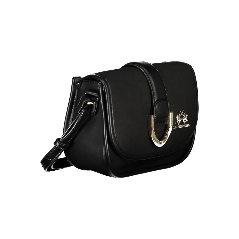 La Martina Nero Polyurethane Women Shoulder Bag | Regal Royce