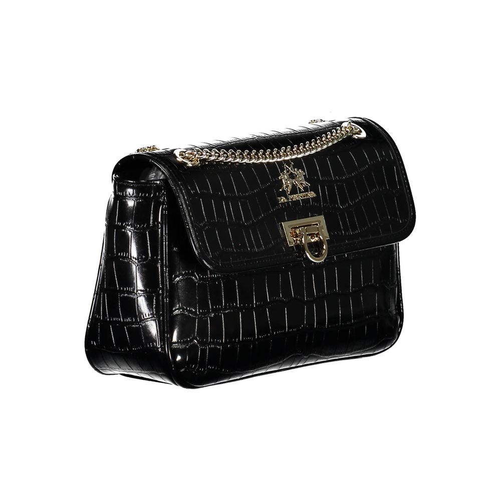 La Martina Nero Poliuretano Women Shoulder Bag | Regal Royce