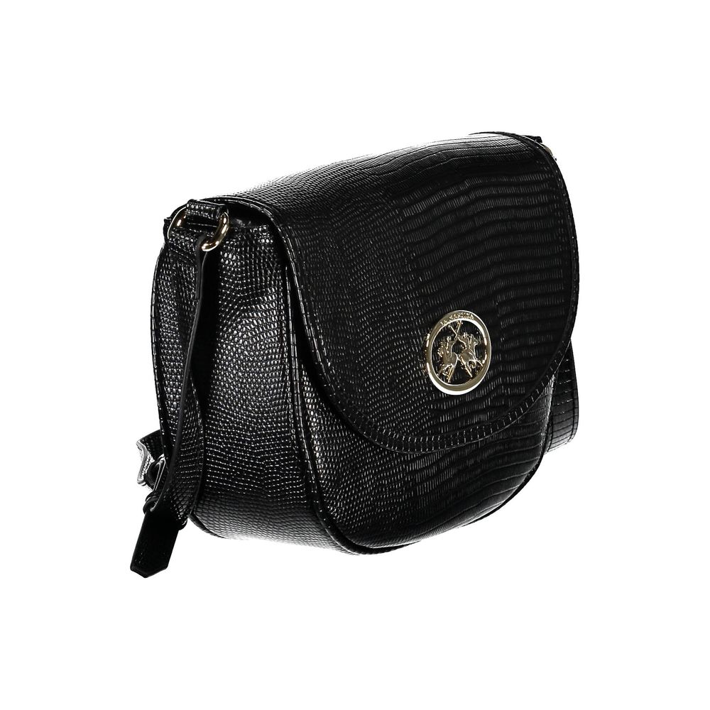 La Martina Black Polyurethane Women's Shoulder Bag | Regal Royce