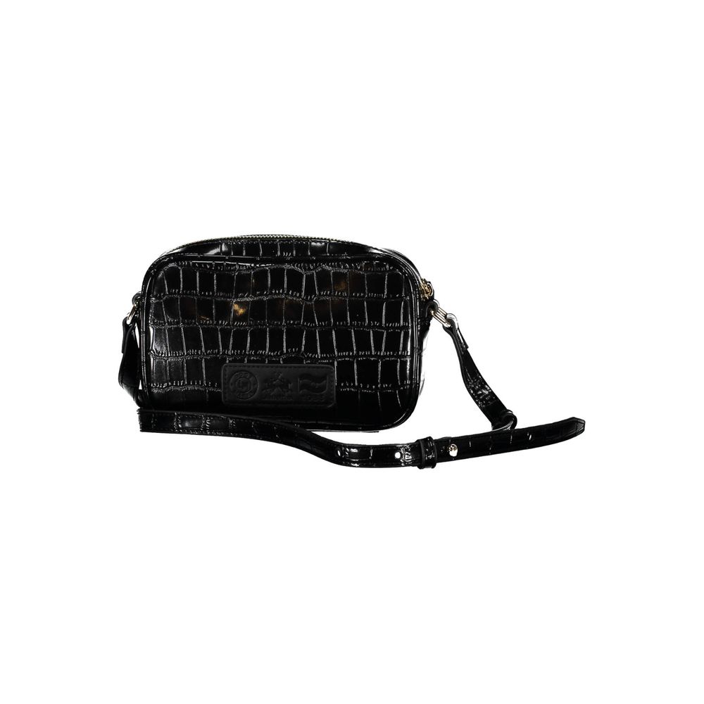 La Martina Black Polyurethane Women Shoulder Bag | Regal Royce