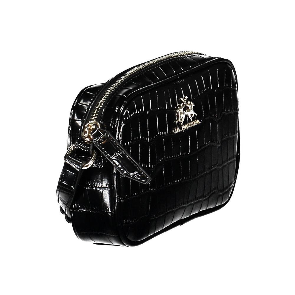 La Martina Black Polyurethane Women Shoulder Bag | Regal Royce