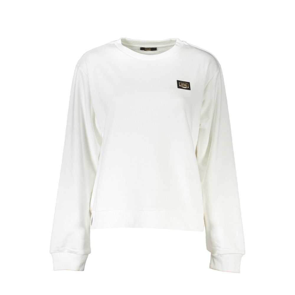Cavalli Class Bianco Cotton Women Sweatshirt | Regal Royce