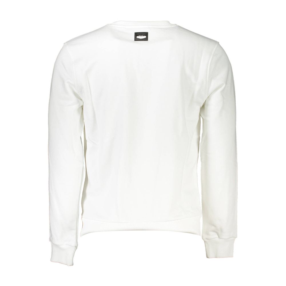 Cavalli Class Bianco Cotton Men Sweatshirt | Regal Royce