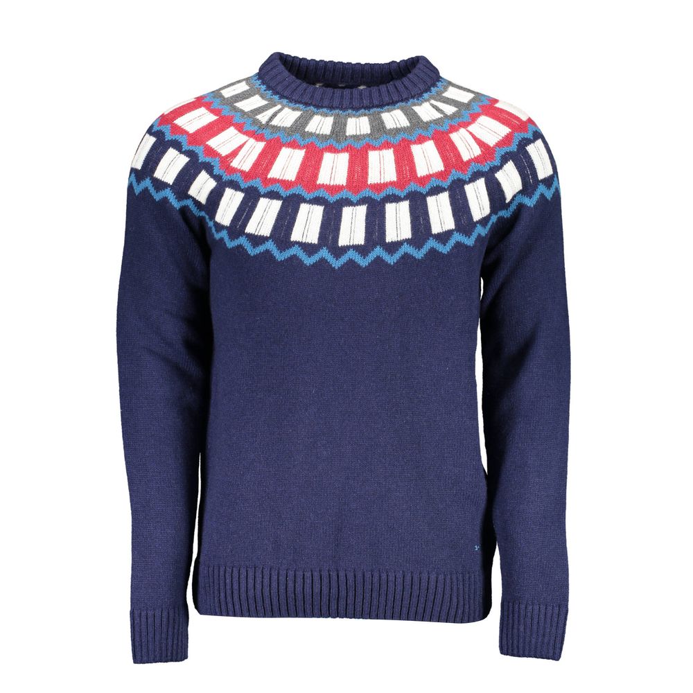 Gant Blue Wool Men Sweater | Regal Royce