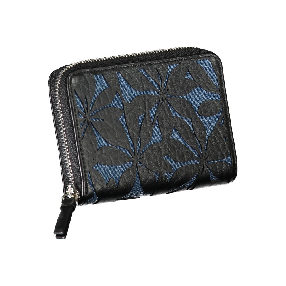 Desigual Black Polyurethane Women Wallet | Regal Royce