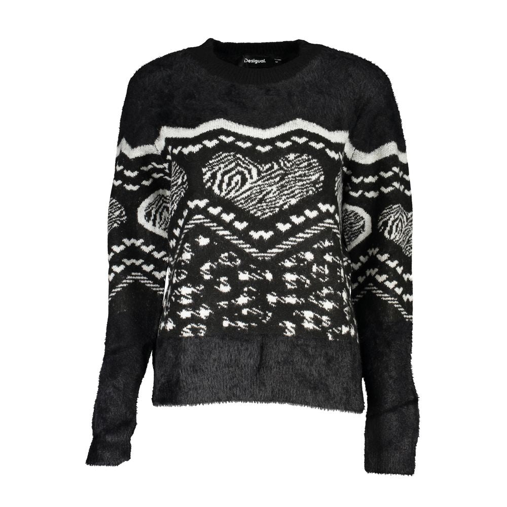 Desigual Black Acrylic Women Sweater with Metallic Fiber | Regal Royce