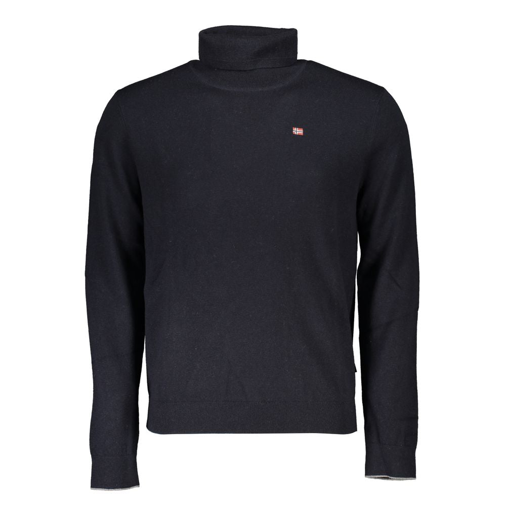 Napapijri Black Tessuto Mens Sweater High Neck | Regal Royce