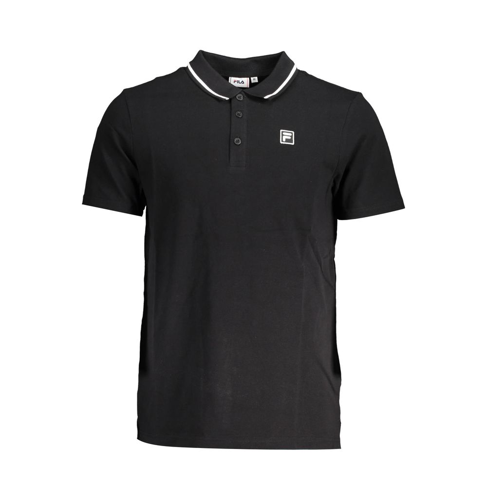 Fila Black Cotton Men Polo Shirt | Regal Royce