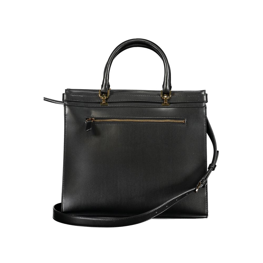 Guess Jeans Black Polyurethane Women Handbag | Regal Royce