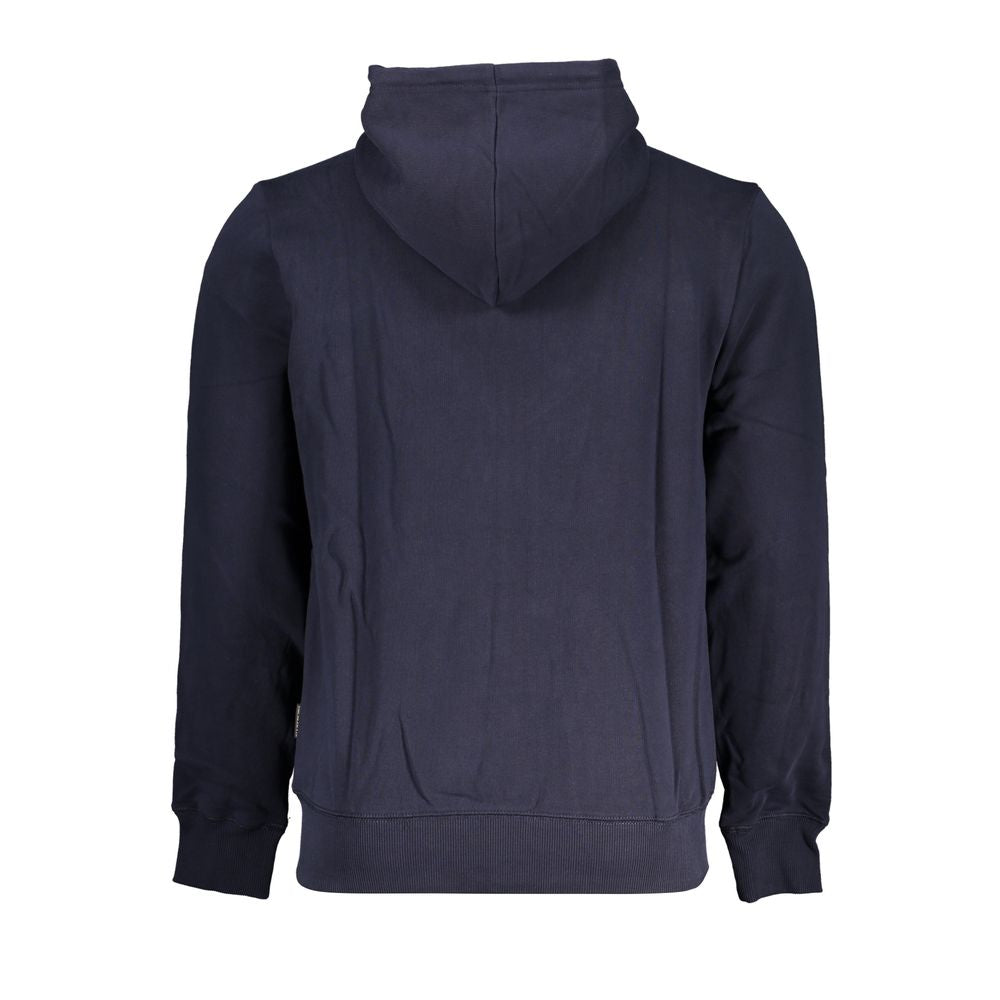 Napapijri Blue Cotton Men Sweater with Hood | Regal Royce