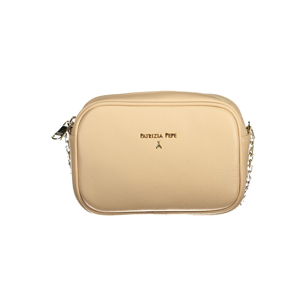 Patrizia Pepe Beige Leather Women Shoulder Bag | Regal Royce