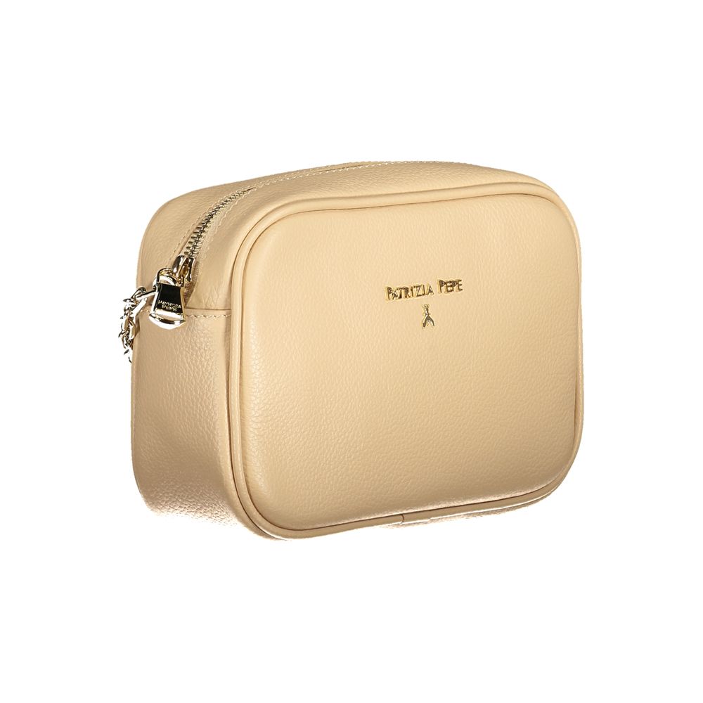 Patrizia Pepe Beige Leather Women Shoulder Bag | Regal Royce