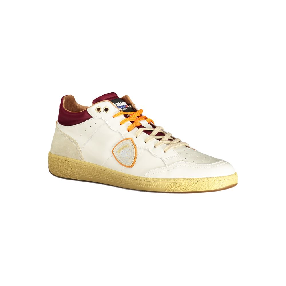 Blauer White Leather Men's Sneaker | Regal Royce