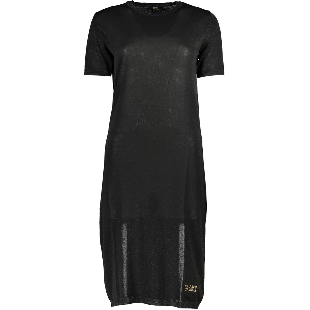 Cavalli Class Nero Viscosa Women Dress | Regal Royce