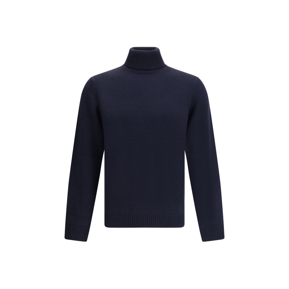 Roberto Collina Blue Merino Wool Turtleneck | Regal Royce