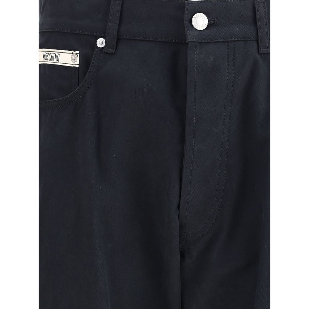 Moschino Black Cotton Casual Pants | Regal Royce