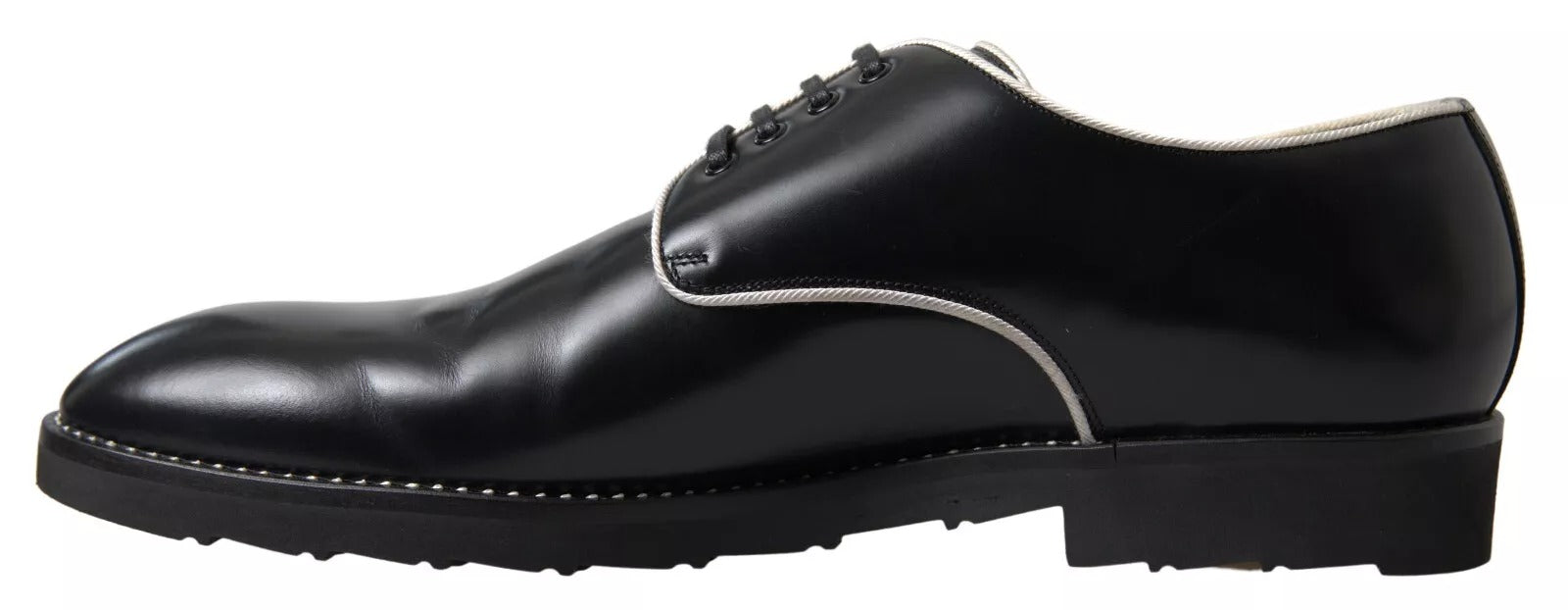 Dolce & Gabbana Black White Leather Formal Dress Shoes | Regal Royce