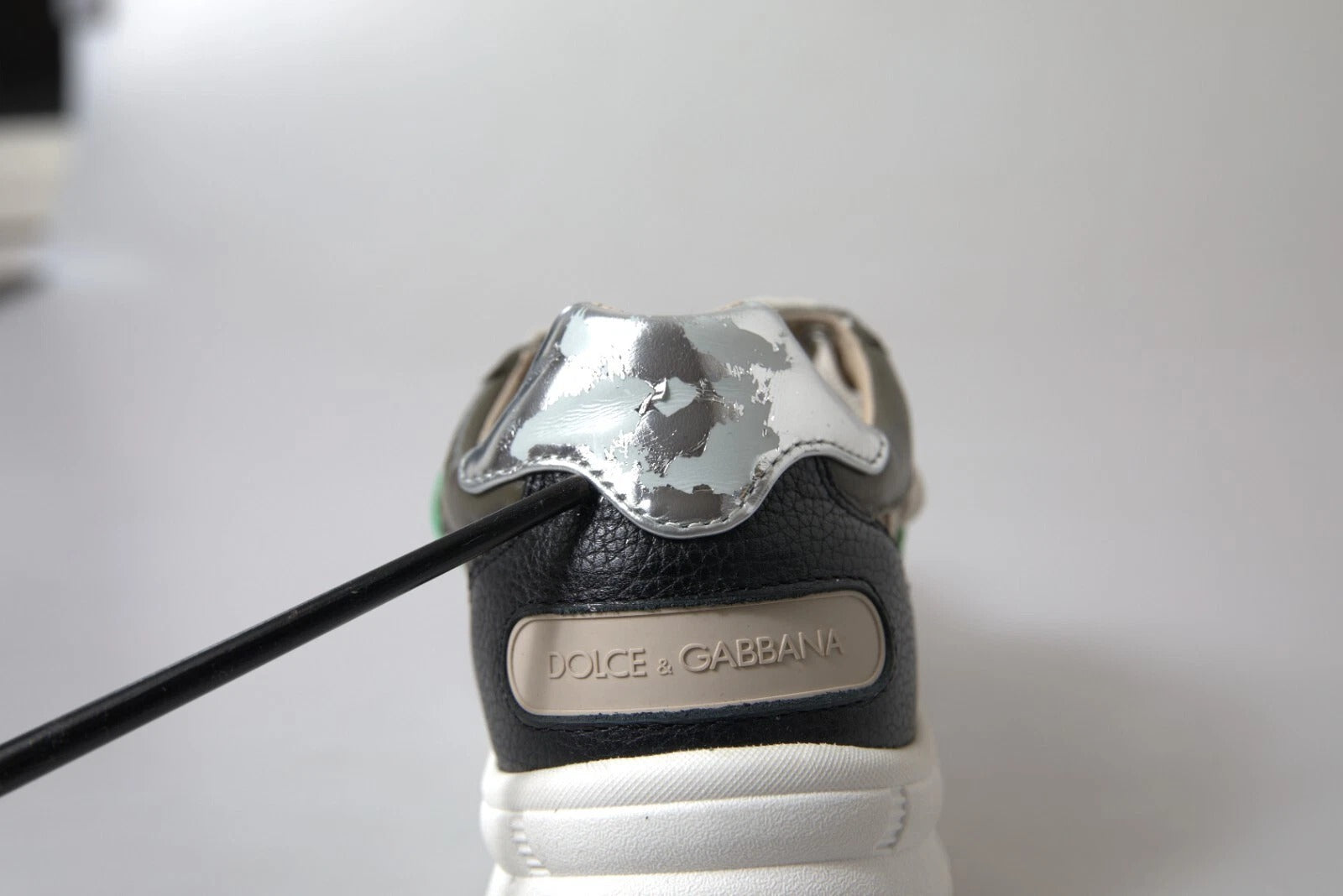 Dolce & Gabbana White Silver Leather Sport DAYMASTER Sneakers | Regal Royce
