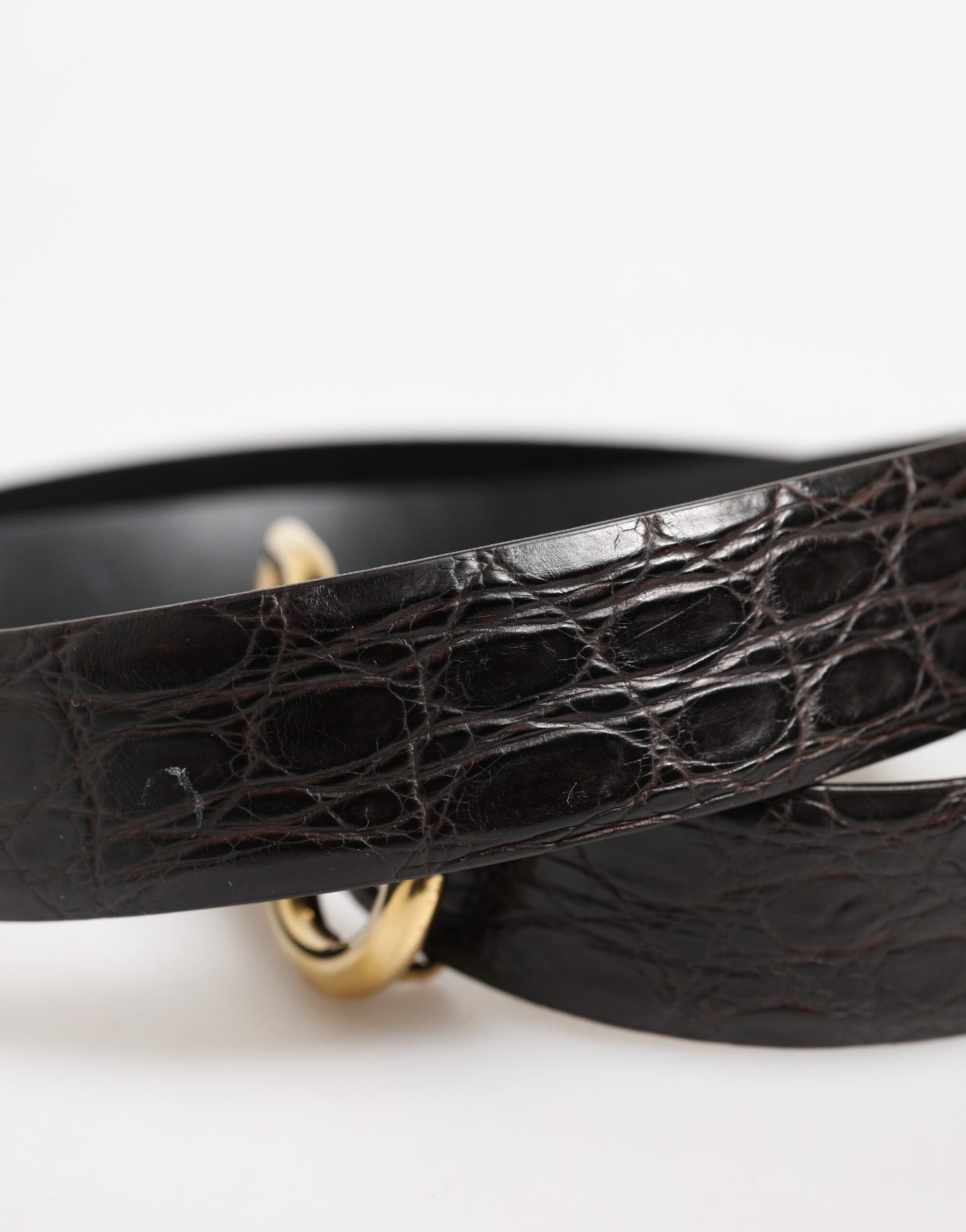 Dolce & Gabbana Black Exotic Leather DG Logo Buckle Belt | Regal Royce