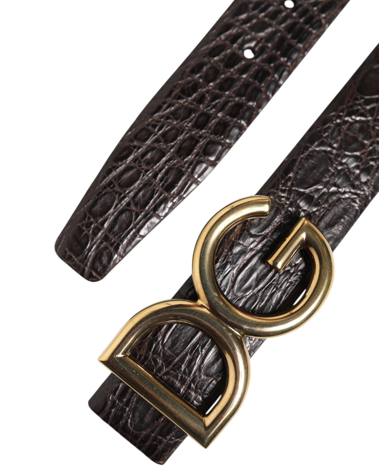 Dolce & Gabbana Black Exotic Leather DG Logo Buckle Belt | Regal Royce