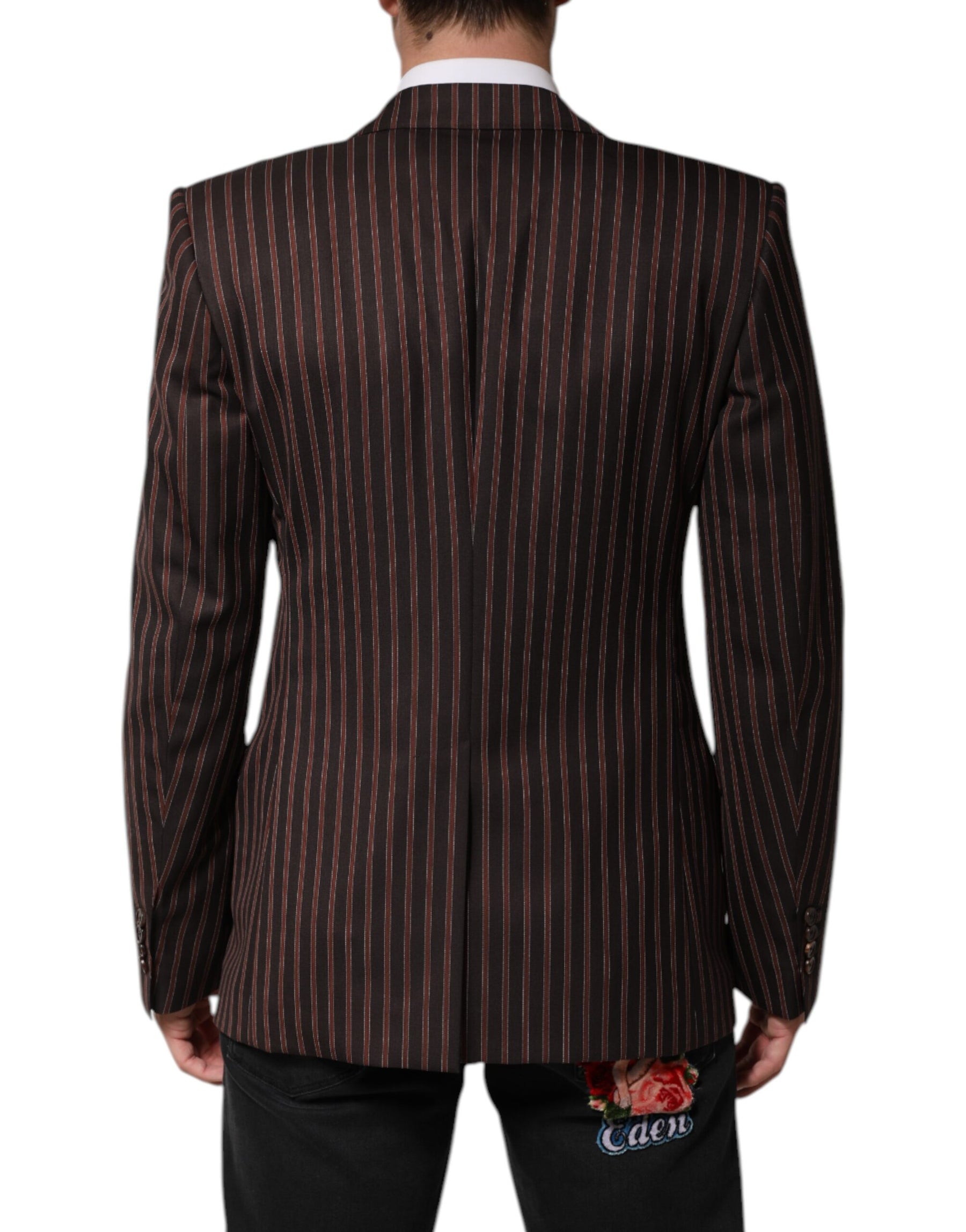 Dolce & Gabbana Black Brown Stripe Single Breasted Blazer | Regal Royce