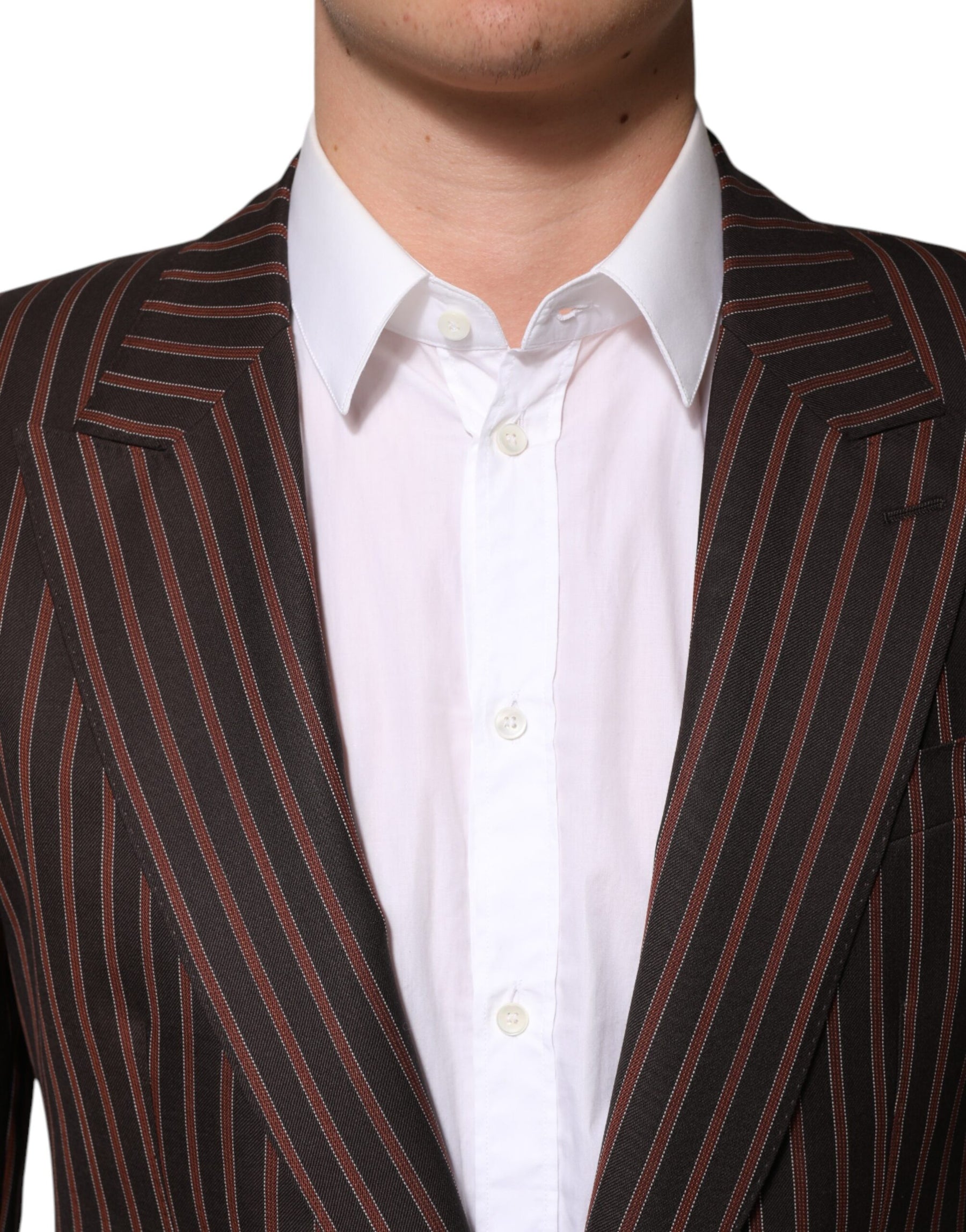 Dolce & Gabbana Black Brown Stripe Single Breasted Blazer | Regal Royce