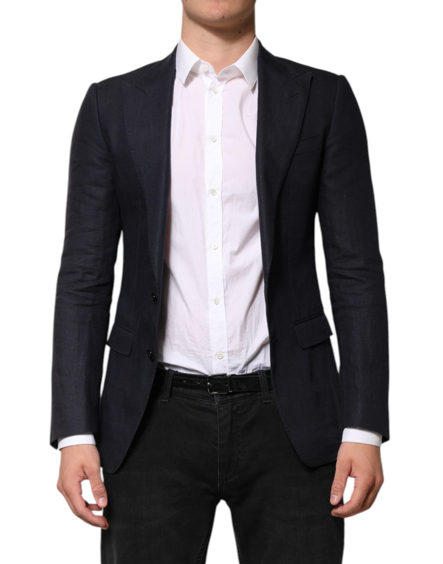 Dolce & Gabbana Dark Blue Single Breasted Men Suit Blazer | Regal Royce