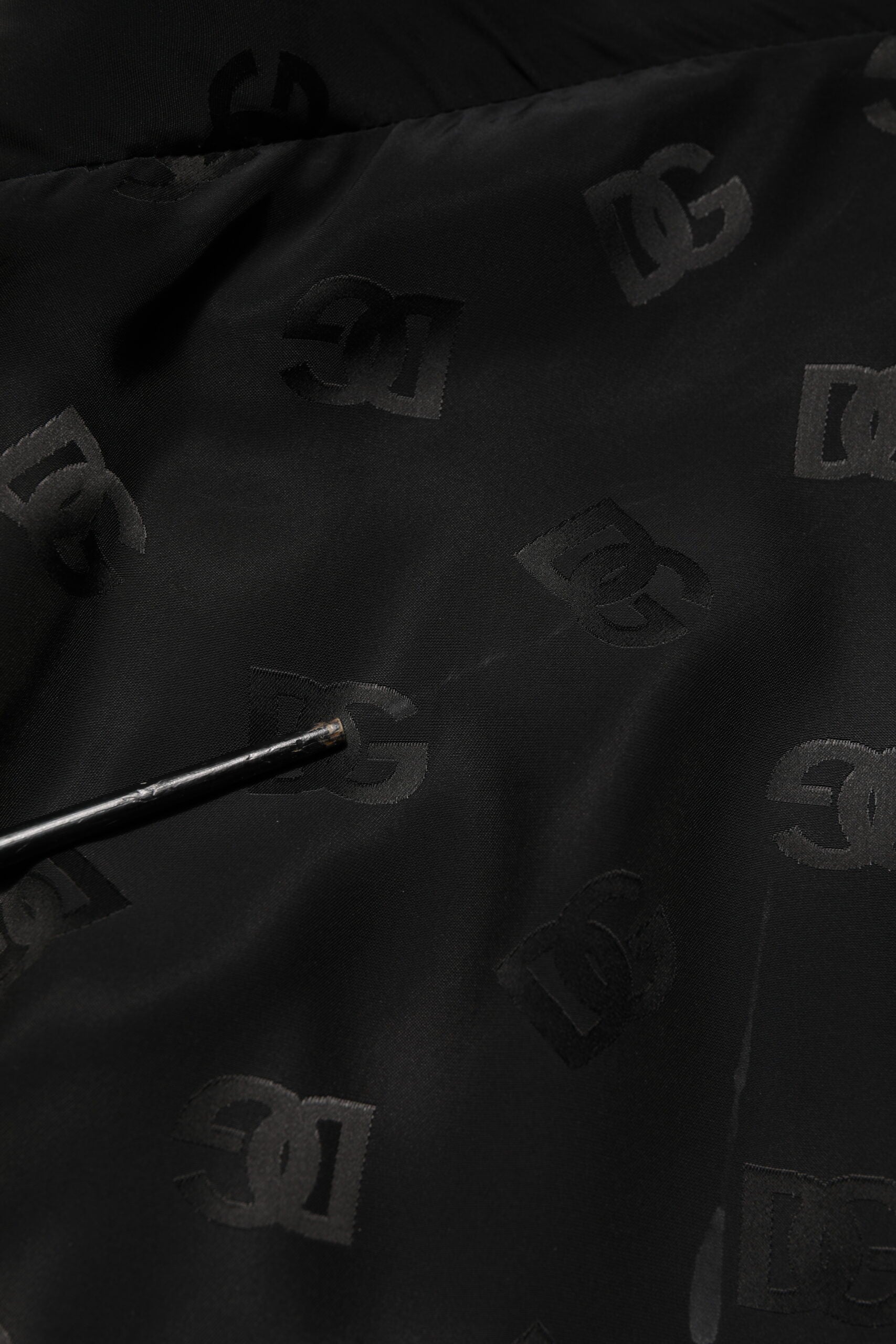 Dolce & Gabbana Black Polyester Logo Monogram Coat Jacket | Regal Royce