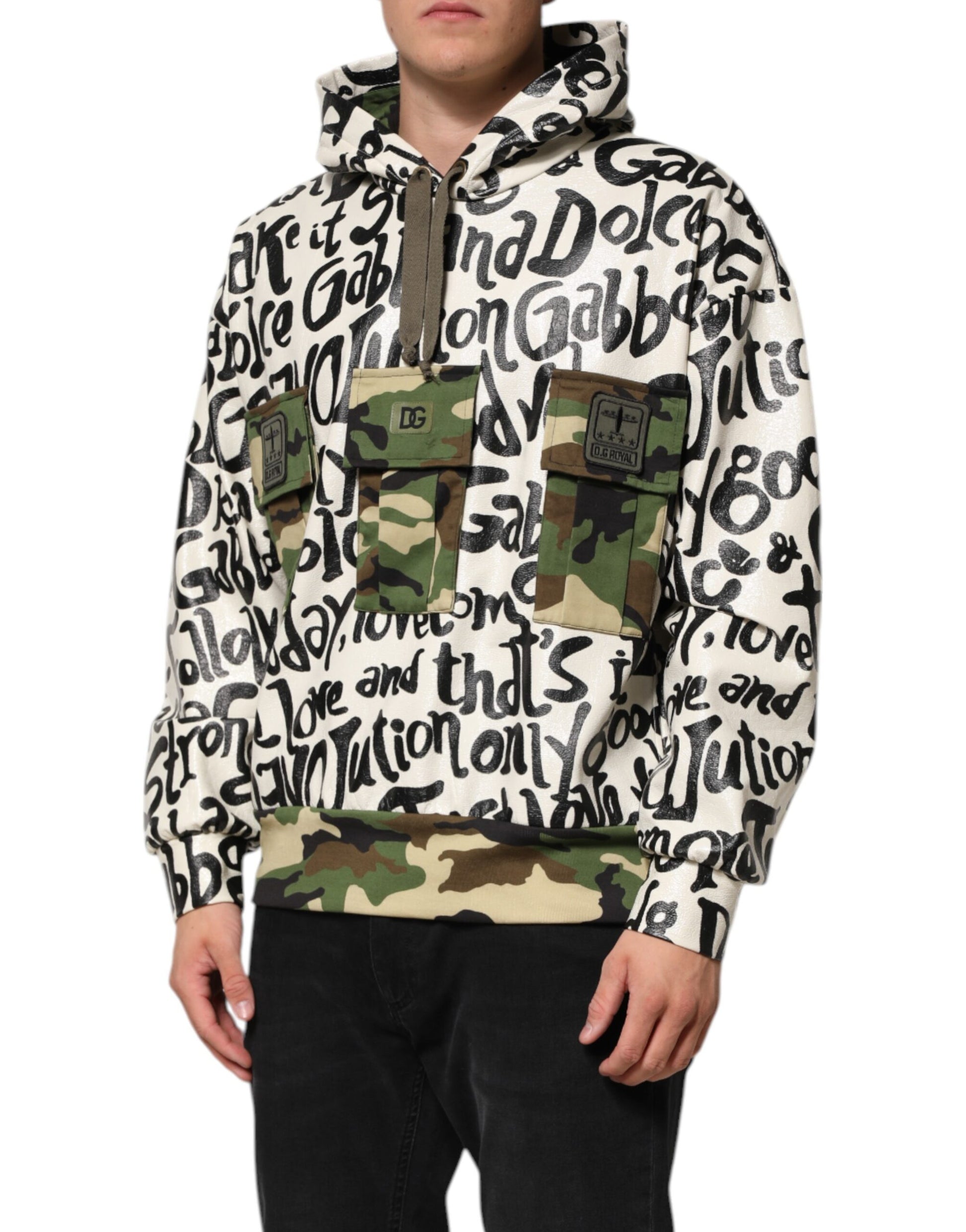 Dolce & Gabbana Multicolor Hooded DGMania Sweatshirt Sweater