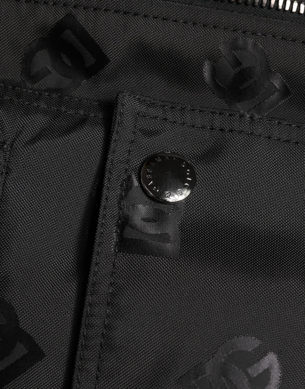 Dolce & Gabbana Black Cargo Windbraker Logo Mania Jacket