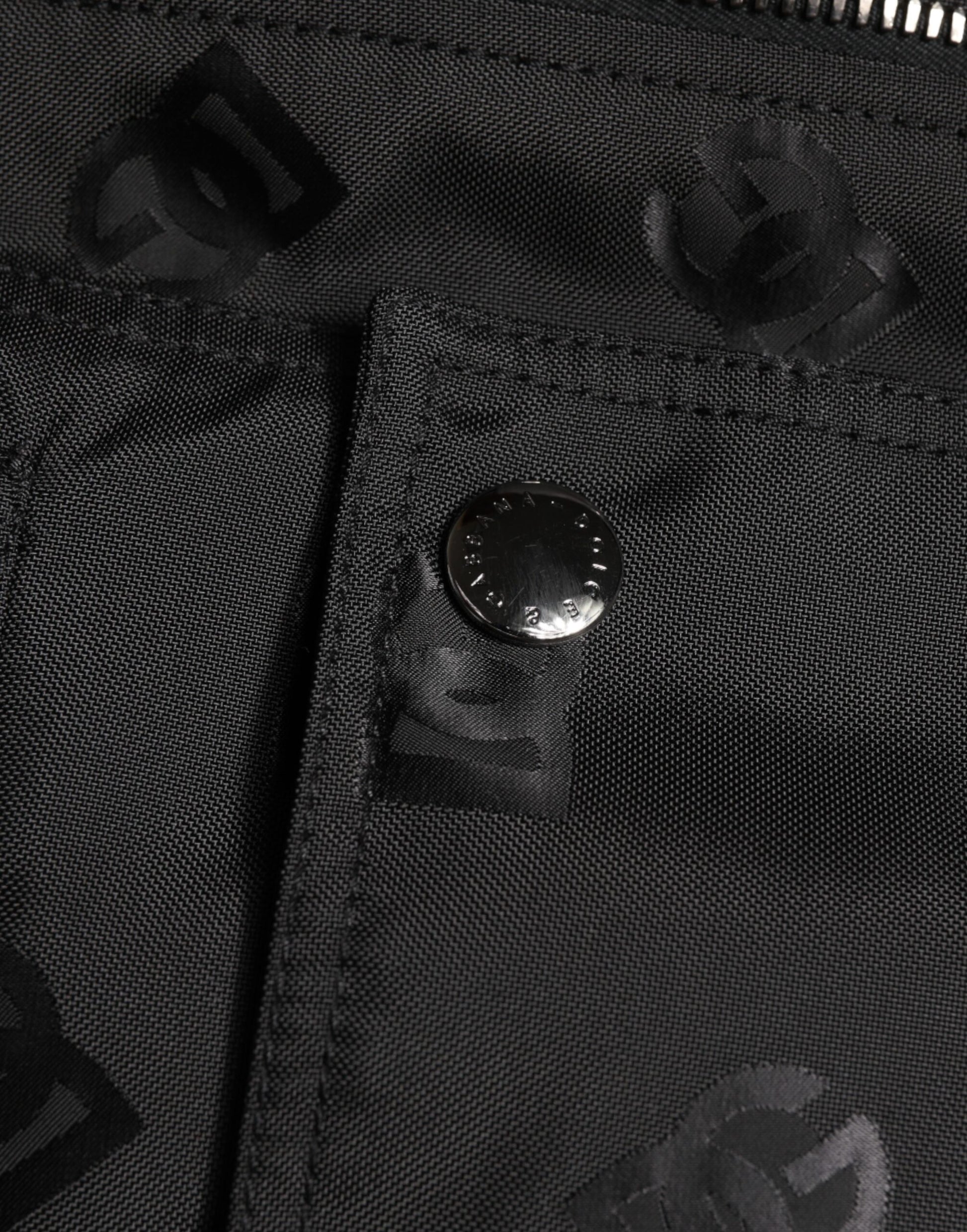 Dolce & Gabbana Black Cargo Windbraker Logo Mania Jacket
