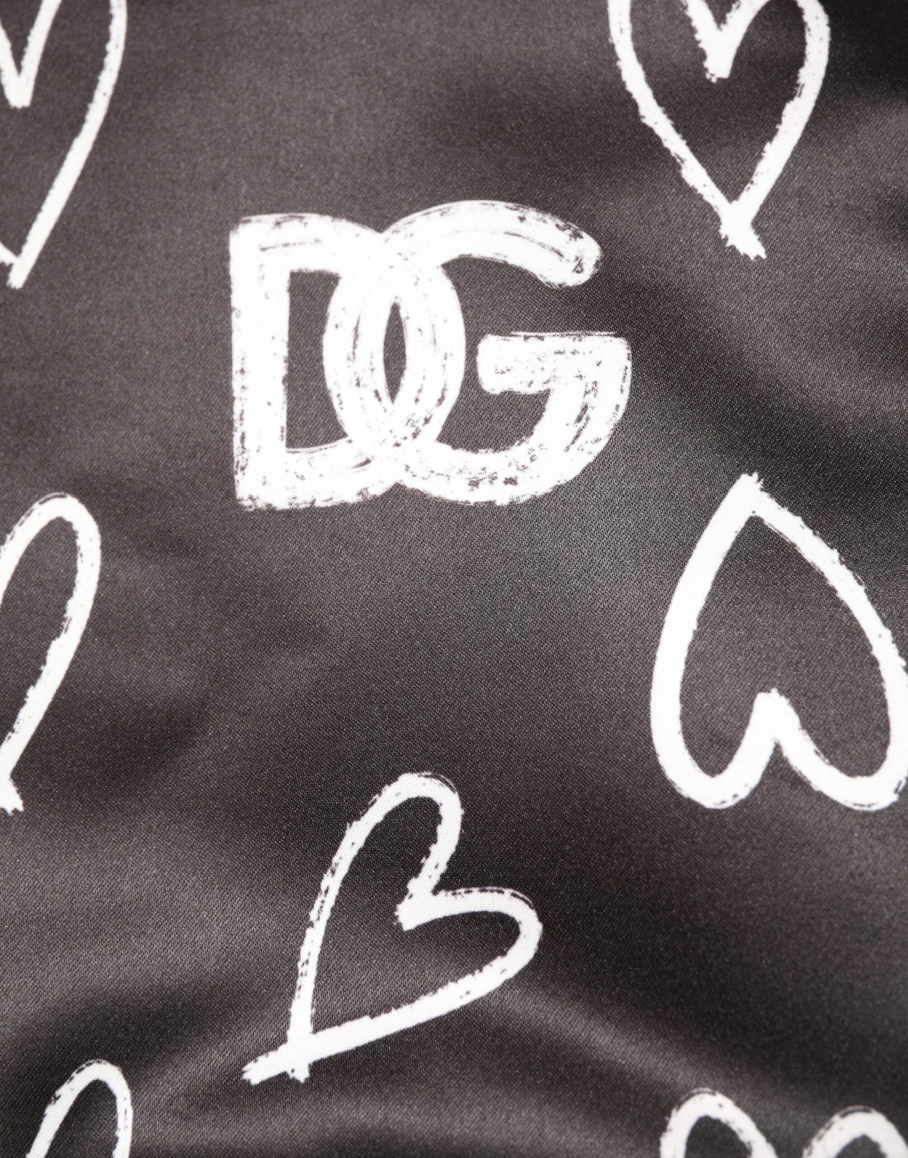 Dolce & Gabbana Black Polyester Heart Print Bomber Jacket | Regal Royce