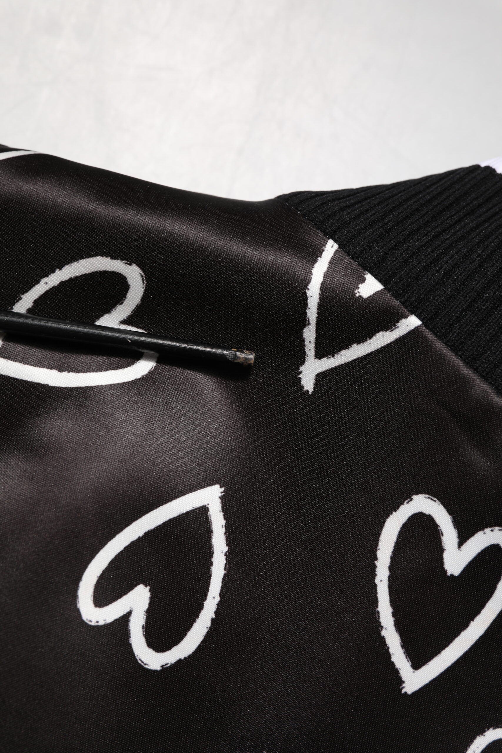 Dolce & Gabbana Black Polyester Heart Print Bomber Jacket | Regal Royce