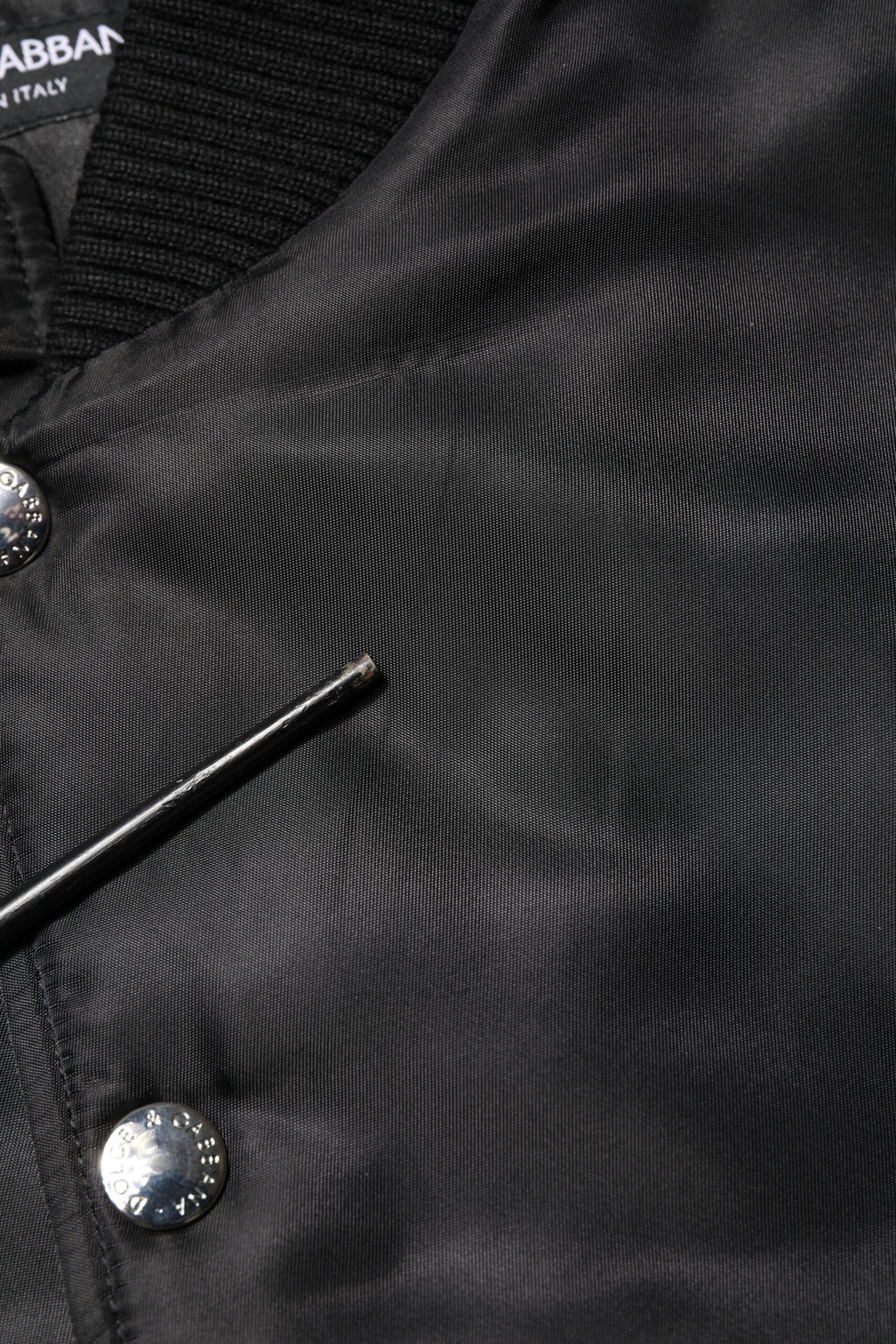 Dolce & Gabbana Black Polyester Logo Plaque Bomber Jacket