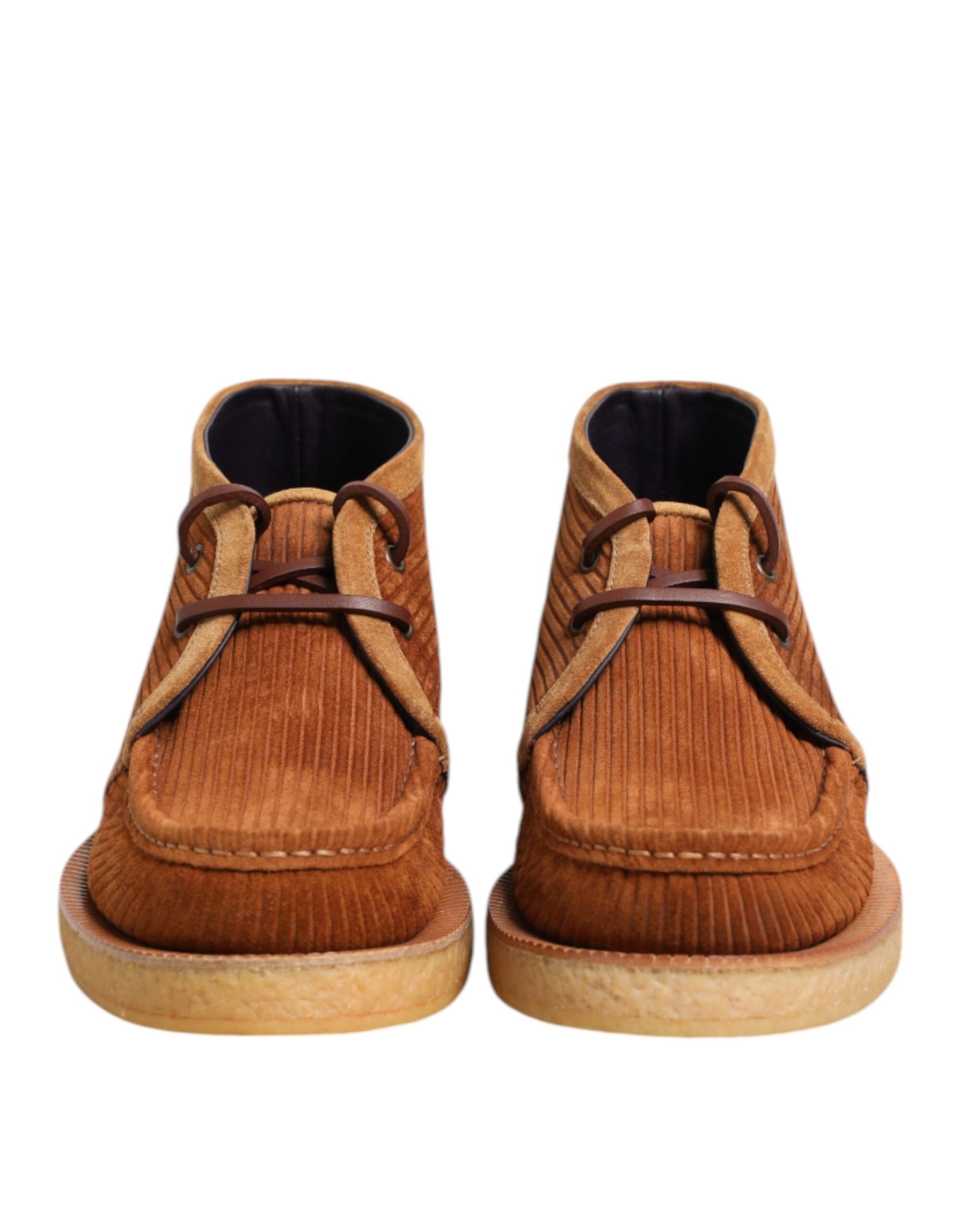 Dolce & Gabbana Brown Suede Nubuck Leather Desert Ankle Boots Shoes | Regal Royce