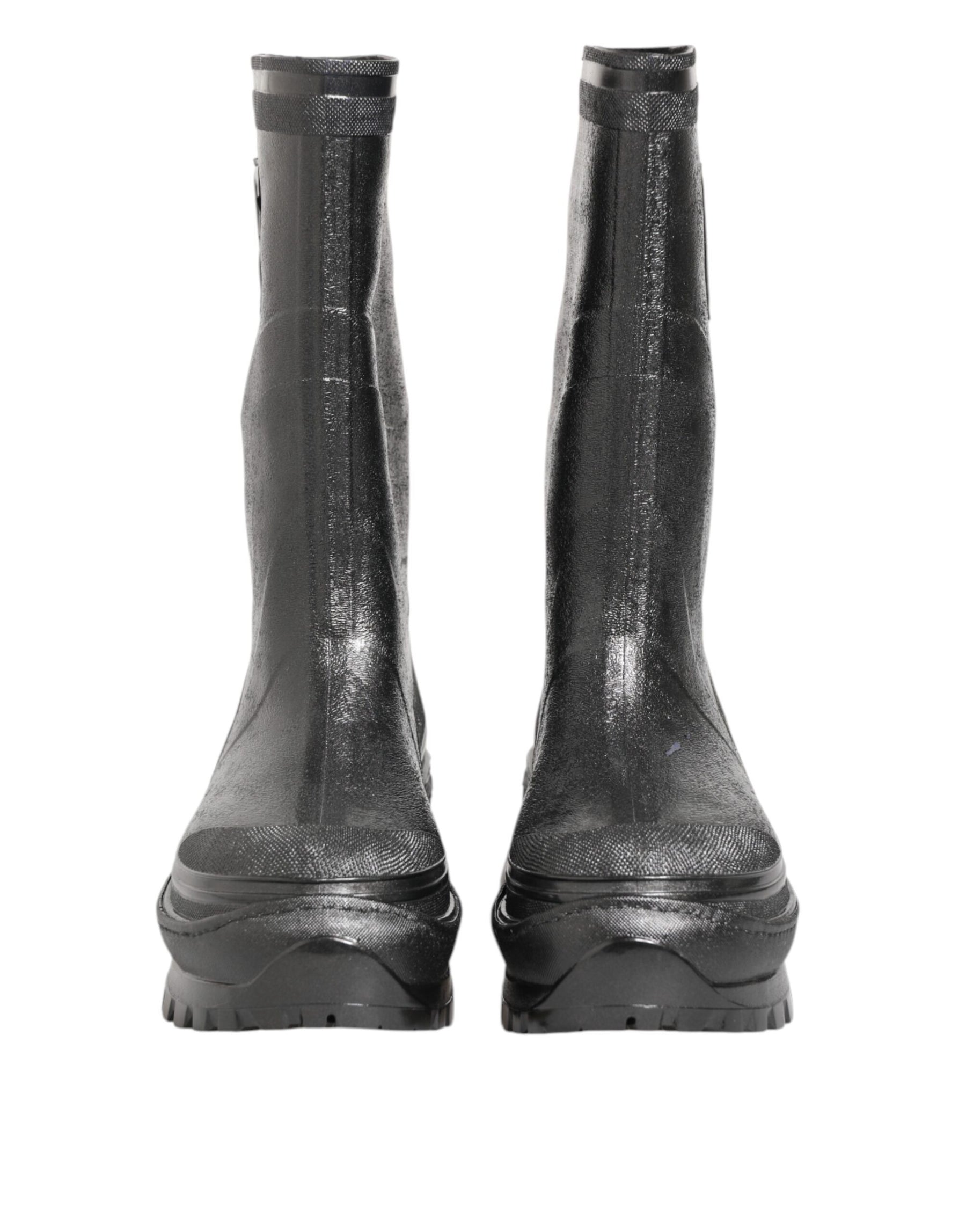 Dolce & Gabbana Metallic Gray Pull On Rain Boots Shoes | Regal Royce