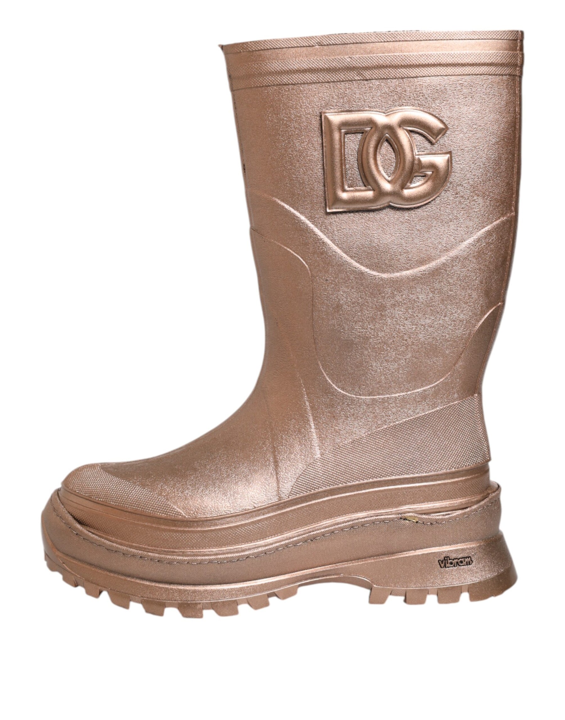 Dolce & Gabbana Metallic Gold Pull On Rain Boots Shoes | Regal Royce