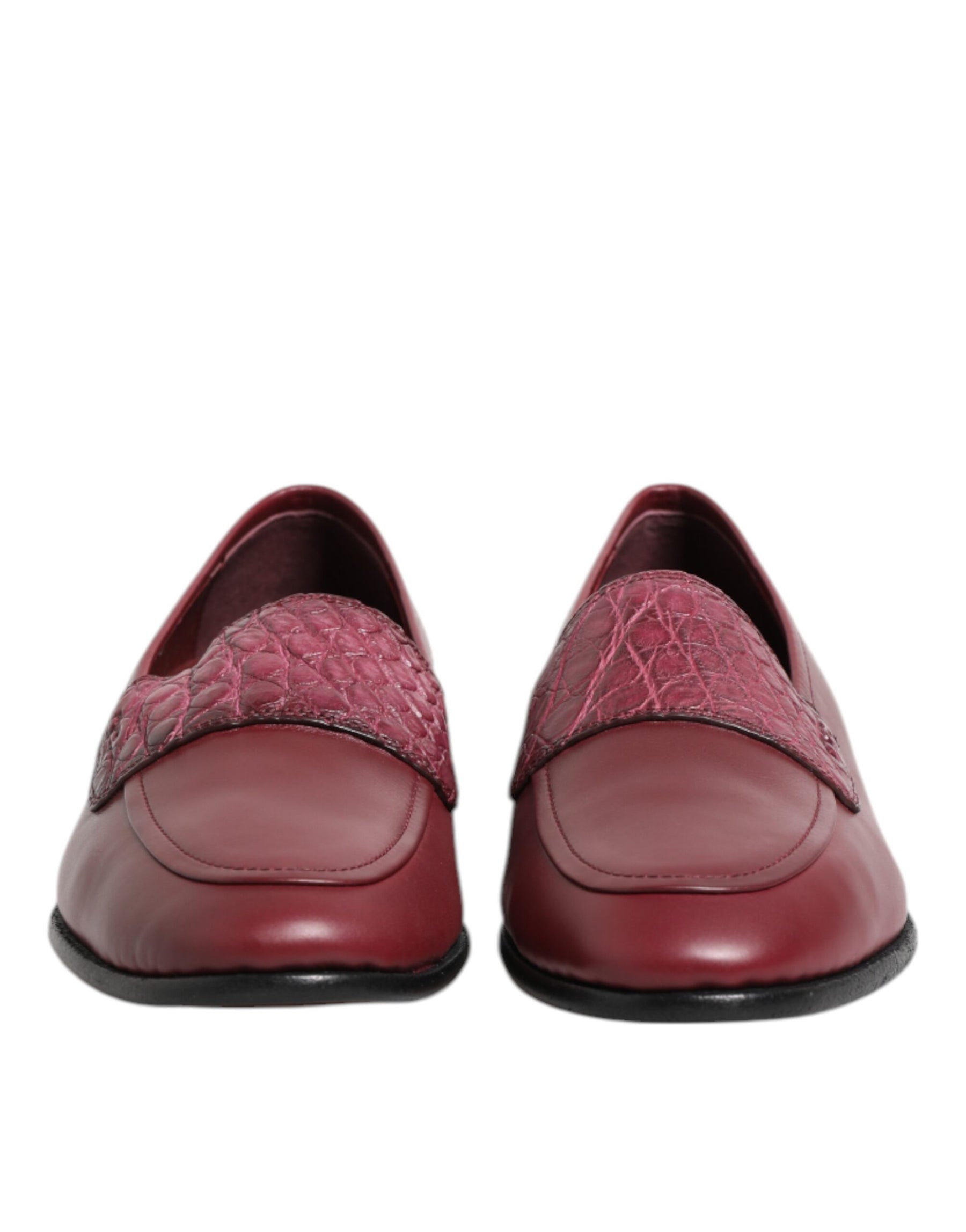 Dolce & Gabbana Burgundy Leather Formal Slip On Shoes | Regal Royce