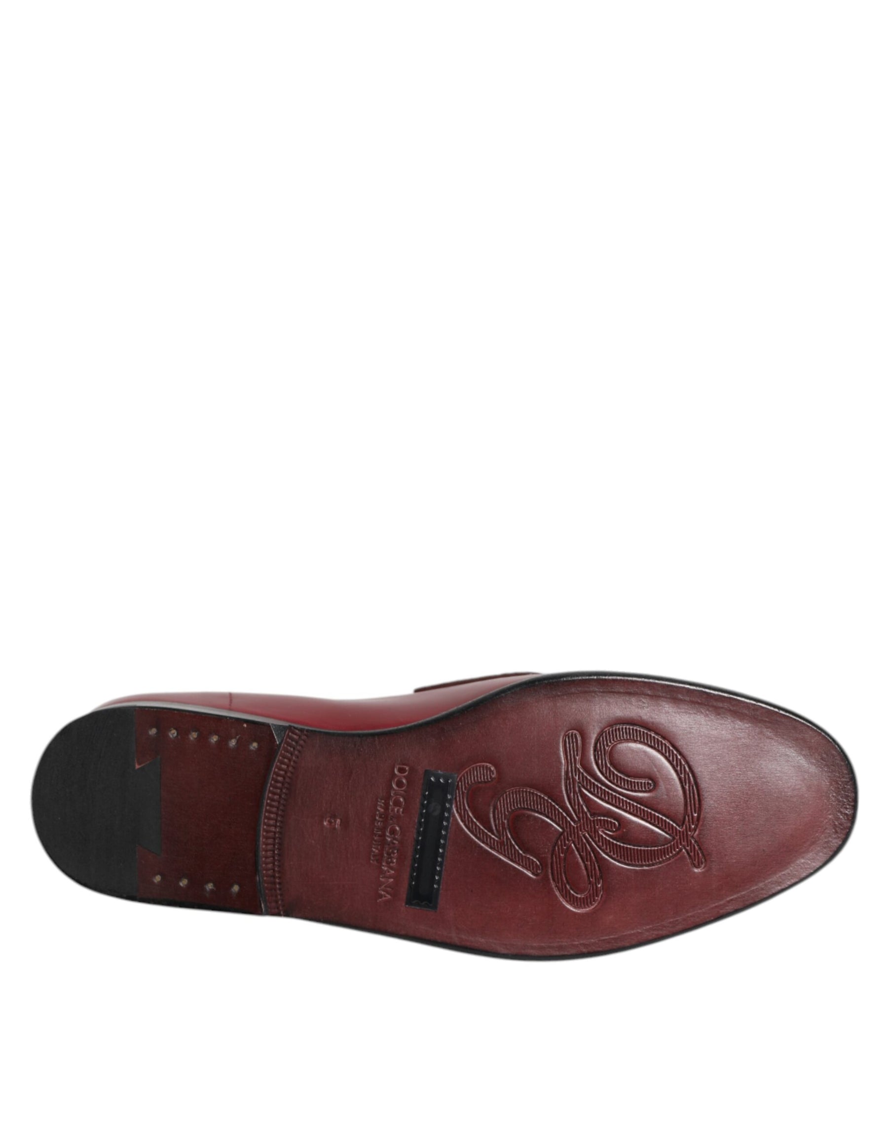 Dolce & Gabbana Burgundy Leather Formal Slip On Shoes | Regal Royce